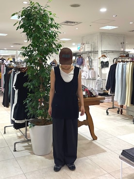 「CIAOPANIC TYPY（チャオパニックティピー）のアイテム（キャップ）」を使った、sakura154typさん（レディース・154cm）の夏コーディネート