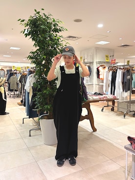 「CIAOPANIC TYPY（チャオパニックティピー）のアイテム（キャップ）」を使った、さくらさん（レディース・154cm）の夏コーディネート