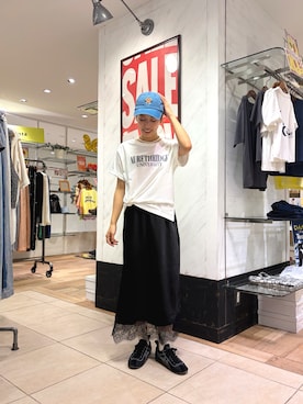 「CIAOPANIC TYPY（チャオパニックティピー）のアイテム（アクセサリー）」を使った、さくらさん（レディース・154cm）の夏コーディネート
