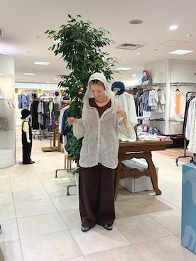 「CIAOPANIC TYPY（チャオパニックティピー）の【販売枚数13万枚突破!!】＜抗菌防臭＞2WAY配色タンクトップ（タンクトップ、ブラウン系）」を使った、さくらさん（レディース・154cm）の夏コーディネート