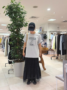 「CIAOPANIC TYPY（チャオパニックティピー）のアイテム（キャップ）」を使った、sakura154typさん（レディース・154cm）の夏コーディネート