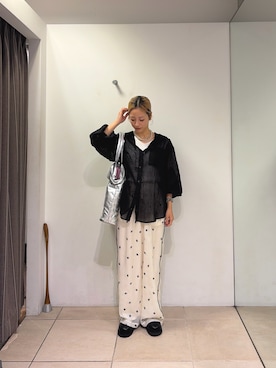 「CIAOPANIC TYPY（チャオパニックティピー）のアイテム（バッグ）」を使った、さくらさん（レディース・154cm）の夏コーディネート
