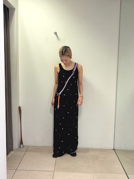 「アイテム（サロペット/オーバーオール）」を使った、さくらさん（レディース・154cm）の夏コーディネート