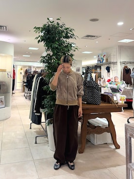 「アイテム（その他アウター）」を使った、さくらさん（レディース・154cm）の秋コーディネート