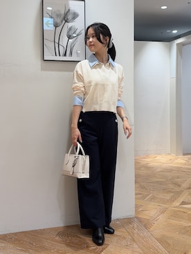 「NATURAL BEAUTY BASIC（ナチュラルビューティーベーシック）のアイテム（その他パンツ）」を使った、rio03nbbさん（レディース・155cm）の秋コーディネート