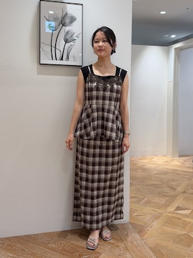 「アイテム（セットアップ、ブラウン系）」を使った、rio03nbbさん（レディース・155cm）の秋コーディネート