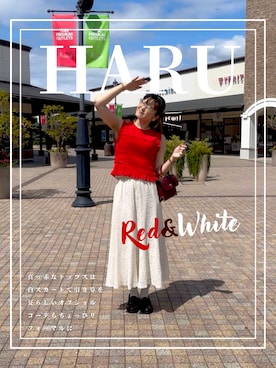 「MIMI BERRY（ミミベリー）のアイテム」を使った、今井晴さん（レディース・178cm）の夏コーディネート