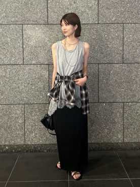 「DouDou（ドゥドゥ）のアイテム」を使った、azukiさん（レディース・168cm）の夏コーディネート