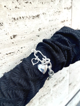 「Soierie（ソワリー）のロケット ブレスレット / Locket bracelet（ブレスレット、シルバー系）」を使った、Soierie_STAFFさん（レディース・153cm）の夏コーディネート