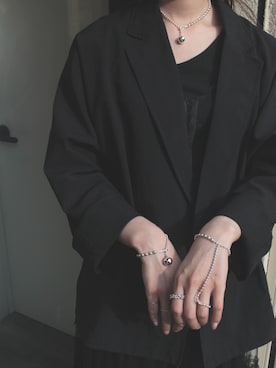 「Soierie（ソワリー）のポム チェーン シンプル リング / Pome chain simple ring（リング、シルバー系）」を使った、Soierie_STAFFさん（レディース・153cm）の夏コーディネート