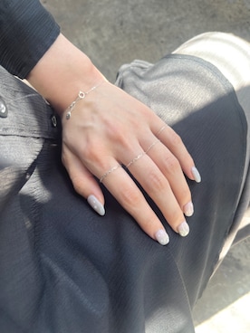 「norme（ノーム）の【SILVER925】ノーム タグ チェーン ブレスレット /  norme tag chain bracelet（ブレスレット、シルバー系）」を使った、Soierie_STAFFさん（レディース・155cm）の夏コーディネート