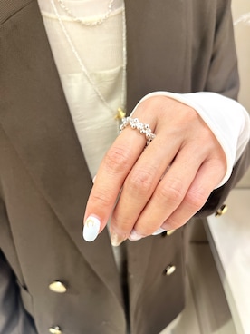 「Soierie（ソワリー）のポム チェーン シンプル リング / Pome chain simple ring（リング、シルバー系）」を使った、Soierie_STAFFさん（レディース・155cm）の夏コーディネート