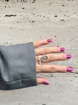 「Soierie（ソワリー）のストリーム イヤーカフ リング / Stream earcuff ring（リング、シルバー系）」を使った、Soierie_STAFFさん（レディース・155cm）の夏コーディネート