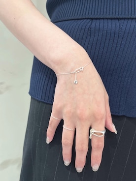 「norme（ノーム）の【SILVER925】ノーム タグ チェーン ブレスレット /  norme tag chain bracelet（ブレスレット、シルバー系）」を使った、Soierie_STAFFさん（レディース・155cm）の夏コーディネート