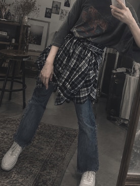 「GORGE（ゴージ）のアイテム」を使った、知命星さん（レディース・162cm）の秋コーディネート