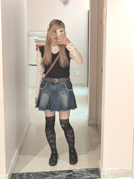 「Honeys（ハニーズ）のアイテム」を使った、もなかさん（レディース・154cm）の秋コーディネート