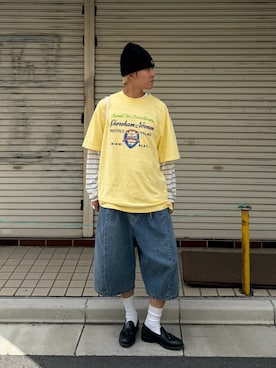 「Elanque（エランク）のアイテム」を使った、32maaaashさん（メンズ・172cm）の夏コーディネート