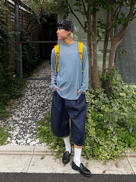 「Elanque（エランク）のアイテム」を使った、32maaaashさん（メンズ・172cm）の夏コーディネート