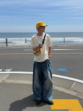 「Elanque（エランク）のアイテム」を使った、32maaaashさん（メンズ・172cm）の夏コーディネート