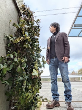 「Levi's（リーバイス）のアイテム（パンツ）」を使った、ひなパパさん（メンズ・165cm）の冬コーディネート