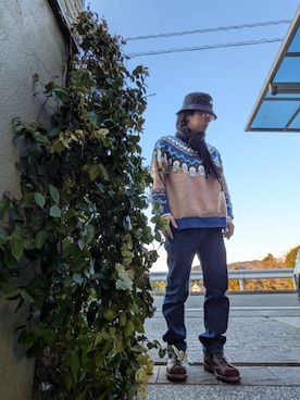 「Levi's（リーバイス）のアイテム（パンツ）」を使った、ひなパパさん（メンズ・165cm）の冬コーディネート