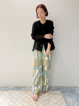 「Lilas（リラ）のボールチェーンネックレス K10（ネックレス、ゴールド系）」を使った、natsukiさん（レディース・163cm）の春コーディネート