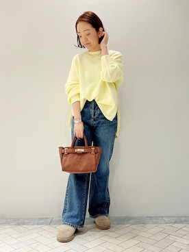 「Lilas（リラ）のインダイオーバルリング K18（リング、ゴールド系）」を使った、natsukiさん（レディース・163cm）の冬コーディネート