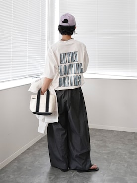 「JOURNAL STANDARD LUXE（ジャーナルスタンダード　ラックス）のタイプライター トリーパンツ（その他パンツ、グレー系）」を使った、KSさん（レディース・162cm）の夏コーディネート