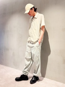 「MODE COMMUTER（モードコミューター）のVentilation Ripstop Shirt（Shirts、グリーン系）」を使った、MODE COMMUTERさん（レディース・164cm）の夏コーディネート