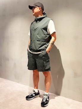 「MODE COMMUTER（モードコミューター）のElasticated Half-Pants（Pants、グリーン系）」を使った、MODE COMMUTERさん（レディース・164cm）の夏コーディネート