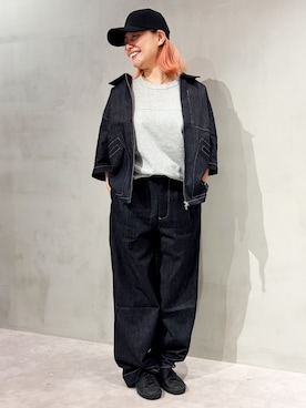 「MODE COMMUTER（モードコミューター）のDENIM OVER SHIRTS（Denim jacket、ブルー系）」を使った、MODE COMMUTERさん（レディース・164cm）の夏コーディネート