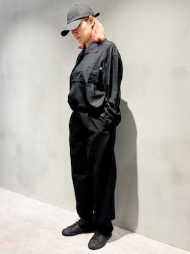 「MODE COMMUTER（モードコミューター）のウエストゴムスーツスラックス（Pants、ブラック系）」を使った、MODE COMMUTERさん（レディース・164cm）の夏コーディネート