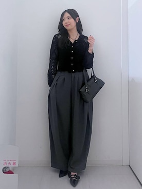 「PBLIM（ページボーイリム）の《UNISEX》3タックボリュームスラックス（スラックス、グレー系）」を使った、yuika031000さん（レディース）の夏コーディネート