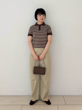 「EDITION（エディション）のアイテム（パンツ）」を使った、SakamotoTOMORROWLANDさん（レディース・163cm）の夏コーディネート