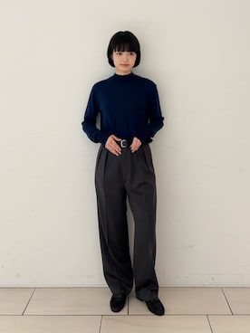 「モックネック」｜SakamotoTOMORROWLANDさん（レディース・163cm）の秋コーディネート