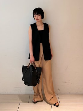 「EDITION（エディション）のアイテム（パンツ）」を使った、SakamotoTOMORROWLANDさん（レディース・163cm）の夏コーディネート