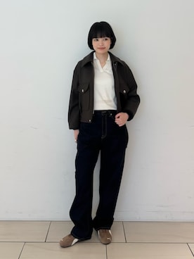 「EDITION（エディション）のアイテム（デニムパンツ）」を使った、SakamotoTOMORROWLANDさん（レディース・163cm）の秋コーディネート
