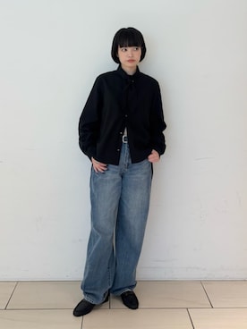 「EDITION（エディション）のアイテム（デニムパンツ）」を使った、SakamotoTOMORROWLANDさん（レディース・163cm）の秋コーディネート