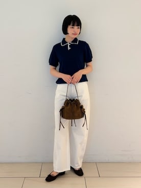 「EDITION（エディション）のアイテム（パンツ）」を使った、SakamotoTOMORROWLANDさん（レディース・163cm）の夏コーディネート
