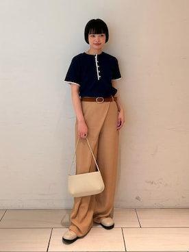 「EDITION（エディション）のアイテム（パンツ）」を使った、SakamotoTOMORROWLANDさん（レディース・163cm）の夏コーディネート
