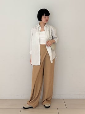 「EDITION（エディション）のアイテム（パンツ）」を使った、SakamotoTOMORROWLANDさん（レディース・163cm）の夏コーディネート