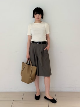 「EDITION（エディション）のアイテム（パンツ）」を使った、SakamotoTOMORROWLANDさん（レディース・163cm）の夏コーディネート