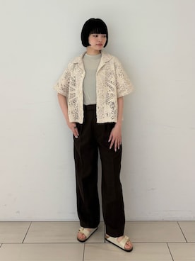 「edition pourell（エディションプレル）のアイテム」を使った、SakamotoTOMORROWLANDさん（レディース・163cm）の夏コーディネート