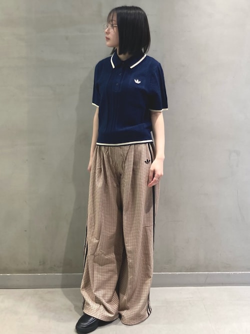 adidas（アディダス） ワイドパンツ パンツ チェック トラウザー