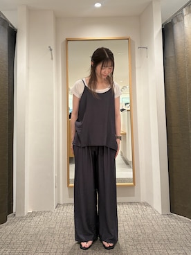 「アイテム（セットアップ）」を使った、takakoさん（レディース・159cm）の夏コーディネート