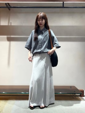 「BEAUTY&YOUTH UNITED ARROWS（ビューティーアンドユースユナイテッドアローズ）のアイテム（シャツ/ブラウス）」を使った、BEAUTY&YOUTH WOMENSさん（レディース・156cm）の夏コーディネート
