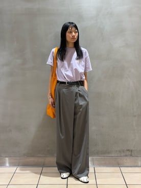 「BEAUTY&YOUTH UNITED ARROWS(ビューティーアンドユースユナイテッドアローズ)のシンプル レザー ベルト(ベルト、ブラック系)」を使った、BEAUTY&YOUTH WOMENSさん(レディース・156cm)の夏コーディネート
