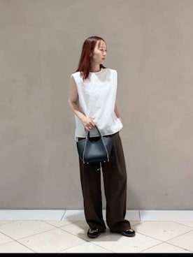 「BEAUTY&YOUTH UNITED ARROWS（ビューティーアンドユースユナイテッドアローズ）のアイテム（シャツ/ブラウス）」を使った、BEAUTY&YOUTH WOMENSさん（レディース・156cm）の夏コーディネート