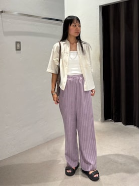 「BEAUTY&YOUTH UNITED ARROWS（ビューティーアンドユースユナイテッドアローズ）のアイテム（その他パンツ）」を使った、BEAUTY&YOUTH WOMENSさん（レディース・168cm）の夏コーディネート