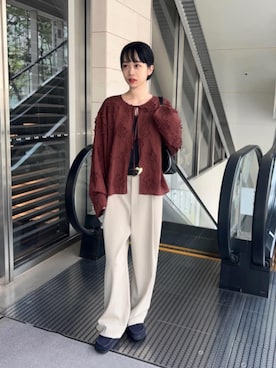 「BEAUTY&YOUTH UNITED ARROWS(ビューティーアンドユースユナイテッドアローズ)のアイテム(スラックス)」を使った、BEAUTY&YOUTH WOMENSさん(レディース・156cm)の秋コーディネート